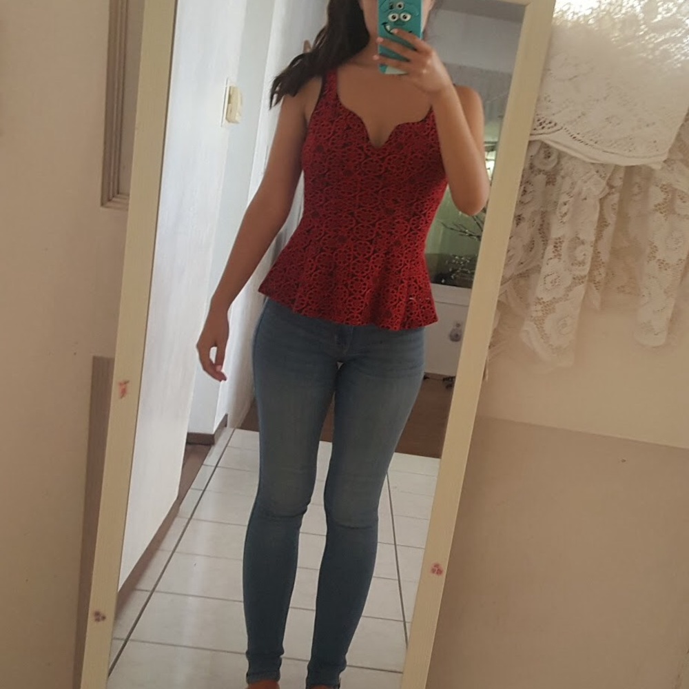 Red blouse